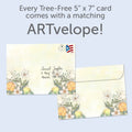 Load image into Gallery viewer, The envelope for Tree-Free’s Enjoy Your Journey Wedding Card card, along with the following text: “Every Tree-Free 5x7 card comes with a matching ARTvelope!”