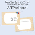 Load image into Gallery viewer, The envelope for Tree-Free’s Vibrant Love You card, along with the following text: “Every Tree-Free 5x7 card comes with a matching ARTvelope!”