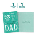 Load image into Gallery viewer, The cover and inside of Tree-Free’s My Favorite Dad card, along with the following text: “1 greeting card, 1 matching envelope”