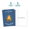 Load image into Gallery viewer, The cover and inside of Tree-Free’s Kindle My Campfire Love Card card, along with the following text: “1 greeting card, 1 matching envelope”