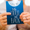 Load image into Gallery viewer, Lifestyle image(s) featuring Tree-Free’s Moon and Back Anniversary card