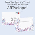 Load image into Gallery viewer, The envelope for Tree-Free’s Floral Paws card, along with the following text: “Every Tree-Free 5x7 card comes with a matching ARTvelope!”