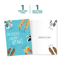 Load image into Gallery viewer, The cover and inside of Tree-Free’s Round of Appaws card, along with the following text: “1 greeting card, 1 matching envelope”