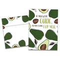 Load image into Gallery viewer, The cover of Tree-Free's Pay Extra Guac card, along with its matching envelope.