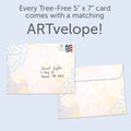Load image into Gallery viewer, The envelope for Tree-Free’s Let It Go card, along with the following text: “Every Tree-Free 5x7 card comes with a matching ARTvelope!”