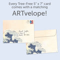 Load image into Gallery viewer, The envelope for Tree-Free’s Ship Mates card, along with the following text: “Every Tree-Free 5x7 card comes with a matching ARTvelope!”