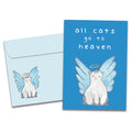 Load image into Gallery viewer, The cover of Tree-Free's Cat Heaven Pet Pet Sympathy Card card, along with its matching envelope.