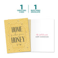 Load image into Gallery viewer, The cover and inside of Tree-Free’s Honey Home card, along with the following text: “1 greeting card, 1 matching envelope”