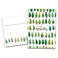 Load image into Gallery viewer, The cover of Tree-Free's Sympathy Trees card, along with its matching envelope.