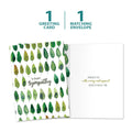Load image into Gallery viewer, The cover and inside of Tree-Free’s Sympathy Trees Sympathy Card card, along with the following text: “1 greeting card, 1 matching envelope”