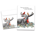 Load image into Gallery viewer, The cover of Tree-Free's Boho Moose Blessings Christmas Card card, along with its matching envelope.