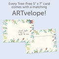 Load image into Gallery viewer, The envelope for Tree-Free’s Peace Joy Watercolor Holiday Card card, along with the following text: “Every Tree-Free 5x7 card comes with a matching ARTvelope!”