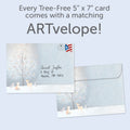 Load image into Gallery viewer, The envelope for Tree-Free’s Bird Tree card, along with the following text: “Every Tree-Free 5x7 card comes with a matching ARTvelope!”