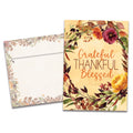 Load image into Gallery viewer, The cover of Tree-Free's Grateful Blessed Thanksgiving Card card, along with its matching envelope.