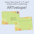 Load image into Gallery viewer, The envelope for Tree-Free’s Mark Twain Health card, along with the following text: “Every Tree-Free 5x7 card comes with a matching ARTvelope!”