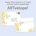 Load image into Gallery viewer, The envelope for Tree-Free’s Bee Kind card, along with the following text: “Every Tree-Free 5x7 card comes with a matching ARTvelope!”