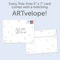 Load image into Gallery viewer, The envelope for Tree-Free’s Love Bunnies card, along with the following text: “Every Tree-Free 5x7 card comes with a matching ARTvelope!”