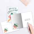 Load image into Gallery viewer, The inside of Tree-Free’s Coolest Pop card, with the cover and envelope in the background.
