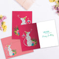 Load image into Gallery viewer, The inside of Tree-Free’s Inner Party Animal card, with the cover and envelope in the background.