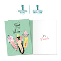 Load image into Gallery viewer, The cover and inside of Tree-Free’s Shoes And Friends Thinking Of You Card card, along with the following text: “1 greeting card, 1 matching envelope”