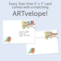 Load image into Gallery viewer, The envelope for Tree-Free’s Under His Wings card, along with the following text: “Every Tree-Free 5x7 card comes with a matching ARTvelope!”