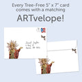 Load image into Gallery viewer, The envelope for Tree-Free’s Butterfly Buddha All Occasion Card card, along with the following text: “Every Tree-Free 5x7 card comes with a matching ARTvelope!”