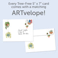 Load image into Gallery viewer, The envelope for Tree-Free’s Hanging Plants Thinking Of You Card card, along with the following text: “Every Tree-Free 5x7 card comes with a matching ARTvelope!”