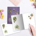 Load image into Gallery viewer, The inside of Tree-Free’s Hanging Plants Thinking Of You Card card, with the cover and envelope in the background.