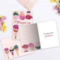 Load image into Gallery viewer, The inside of Tree-Free’s Go Shorty card, with the cover and envelope in the background.