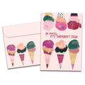 Load image into Gallery viewer, The cover of Tree-Free's Go Shorty Birthday Card card, along with its matching envelope.