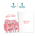 Load image into Gallery viewer, The cover and inside of Tree-Free’s Hogs And Kisses Thinking Of You Card card, along with the following text: “1 greeting card, 1 matching envelope”