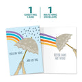 Load image into Gallery viewer, The cover and inside of Tree-Free’s Hold On Tight Support Card card, along with the following text: “1 greeting card, 1 matching envelope”
