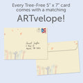 Load image into Gallery viewer, The envelope for Tree-Free’s We Rise Encouragement Card card, along with the following text: “Every Tree-Free 5x7 card comes with a matching ARTvelope!”