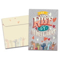 Load image into Gallery viewer, The cover of Tree-Free's We Rise card, along with its matching envelope.