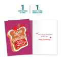 Load image into Gallery viewer, The cover and inside of Tree-Free’s Peanut Butter and Jelly card, along with the following text: “1 greeting card, 1 matching envelope”