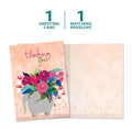 Load image into Gallery viewer, The cover and inside of Tree-Free’s Floral Bouquet Elephant Encouragement Card card, along with the following text: “1 greeting card, 1 matching envelope”