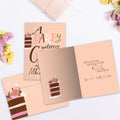 Load image into Gallery viewer, The inside of Tree-Free’s Party With Cake card, with the cover and envelope in the background.