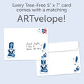 Load image into Gallery viewer, The envelope for Tree-Free’s Find Peace card, along with the following text: “Every Tree-Free 5x7 card comes with a matching ARTvelope!”