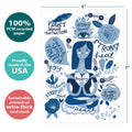 Load image into Gallery viewer, The cover of Tree-Free’s Find Peace card with lines demonstrating its 5x7 dimensions, along with the following text: “100% PCW recycled paper, proudly made in the USA, sustainably printed on extra-thick card stock”