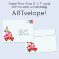 Load image into Gallery viewer, The envelope for Tree-Free’s Special Delivery card, along with the following text: “Every Tree-Free 5x7 card comes with a matching ARTvelope!”
