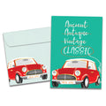 Load image into Gallery viewer, The cover of Tree-Free's Classic Car card, along with its matching envelope.