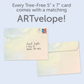Load image into Gallery viewer, The envelope for Tree-Free’s Strength For Today Support Card card, along with the following text: “Every Tree-Free 5x7 card comes with a matching ARTvelope!”