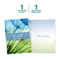 Load image into Gallery viewer, The cover and inside of Tree-Free’s Caring Hearts Surround You Sympathy Card card, along with the following text: “1 greeting card, 1 matching envelope”
