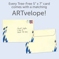 Load image into Gallery viewer, The envelope for Tree-Free’s Loved Ones Never Leave Us Sympathy Card card, along with the following text: “Every Tree-Free 5x7 card comes with a matching ARTvelope!”