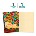 Load image into Gallery viewer, The cover and inside of Tree-Free’s Fall Colors Thanksgiving Card card, along with the following text: “1 greeting card, 1 matching envelope”