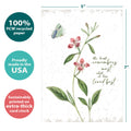 Load image into Gallery viewer, The cover of Tree-Free’s The Heart Remembers Sympathy Card card with lines demonstrating its 5x7 dimensions, along with the following text: “100% PCW recycled paper, proudly made in the USA, sustainably printed on extra-thick card stock”