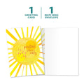 Load image into Gallery viewer, The cover and inside of Tree-Free’s Positive Vibes Only All Occasion Card card, along with the following text: “1 greeting card, 1 matching envelope”