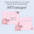 Load image into Gallery viewer, The envelope for Tree-Free’s I Love You Floral card, along with the following text: “Every Tree-Free 5x7 card comes with a matching ARTvelope!”