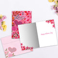 Load image into Gallery viewer, The inside of Tree-Free’s I Love You Floral card, with the cover and envelope in the background.
