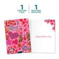 Load image into Gallery viewer, The cover and inside of Tree-Free’s I Love You Floral card, along with the following text: “1 greeting card, 1 matching envelope”